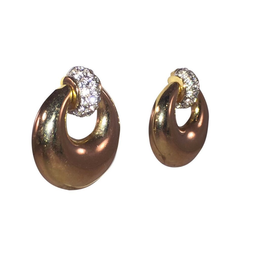 Givenchy Rhinestone Dangle Hoop Earrings - Picture 3 of 4
